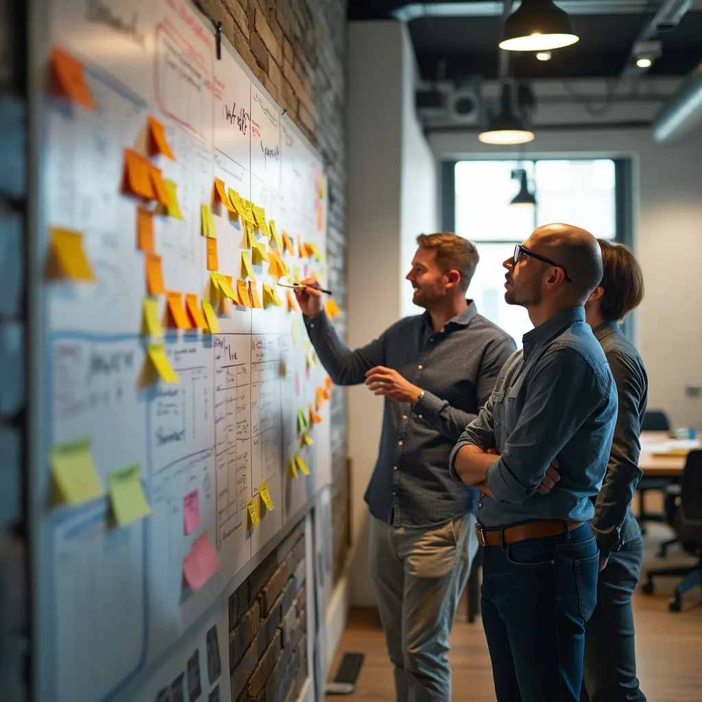 Diseño de estrategia con mapas mentales y documentos